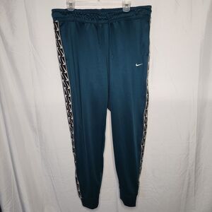 Nike Womens XL Double Swoosh Tape Logo Tapered Jogger Pants Green